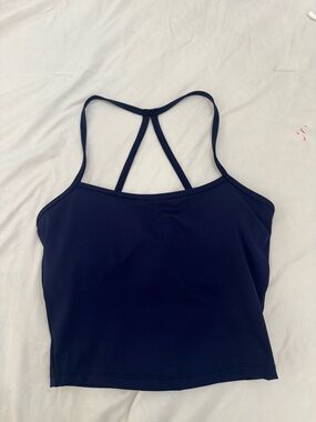 Navy Strappy Cropped Tank Top